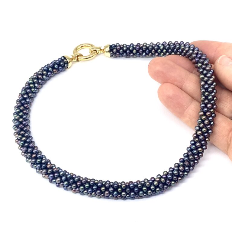 woven peacock pearl necklace