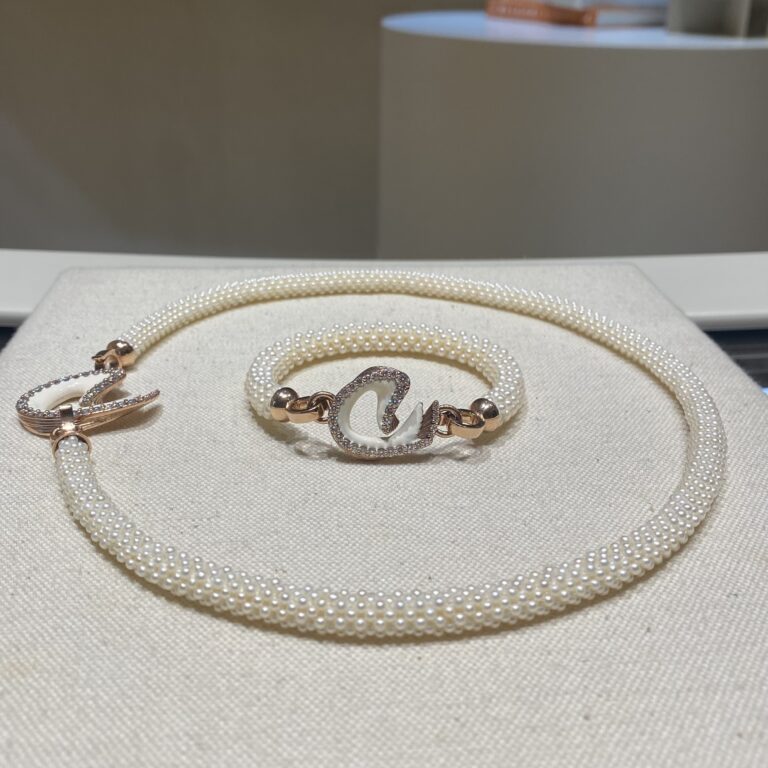 Woven Seed Pearl Bracelet And Necklace for Chiefer Jewellery